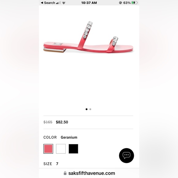 MK Jesse rhinestone studded flat sandal in fuschia. Size 6 1-2. New without tags - Picture 7 of 8